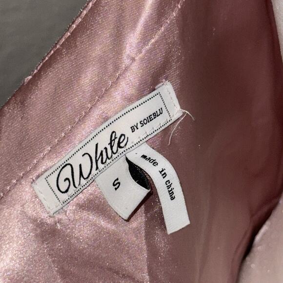 WHITE by SOIEBLU Homecoming Prom Quinceanera Dress Pink Iridescent Size Small - Picture 7 of 11